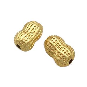 Copper Peanut Beads Unfade Gold Plated, approx 9-14mm