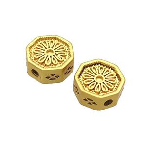 Copper Octagon Beads Unfade Gold Plated, approx 10mm