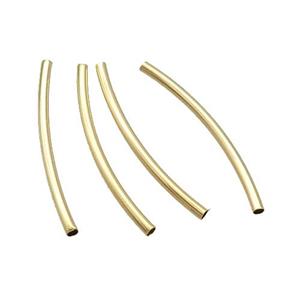 Copper Tube Beads Gold Plated, approx 1.4x32mm