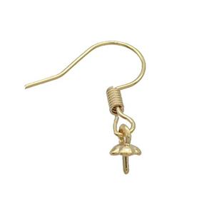 Copper Hook Earring Unfade Gold Plated, approx 4mm, 16-20mm