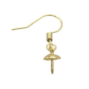 Copper Hook Earring Unfade Gold Plated, approx 5.5mm, 16-20mm