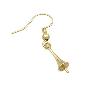 Copper Hook Earring Unfade Gold Plated, approx 4.5-16mm, 16-20mm