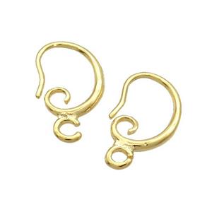 Copper Hook Earring Unfade Gold Plated, approx 9-14mm