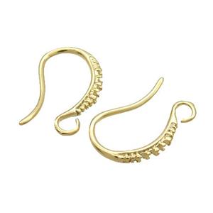 Copper Hook Earring Unfade Gold Plated, approx 10-16mm