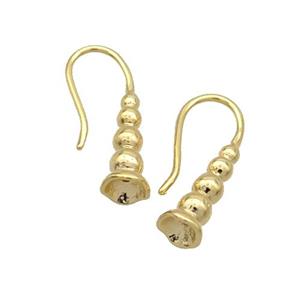Copper Hook Earring Unfade Gold Plated, approx 5mm, 7-18mm