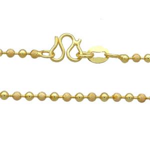 Copper Ball Necklace Chain Unfade Gold Plated, approx 2mm, 45cm length