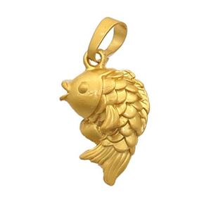 Alloy Fish Charms Pendant Gold Plated, approx 15-19mm