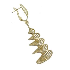 Copper Latchback Earring Spire Gold Plated, approx 21-50mm, 11-20mm