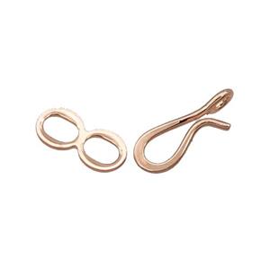 Copper Clasp Connector Unfade Rose Gold, approx 10.5x5mm, 13x5mm, 2mm hole