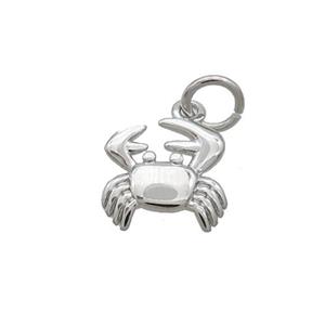 Copper Crab Pendant Platinum Plated, approx 10mm