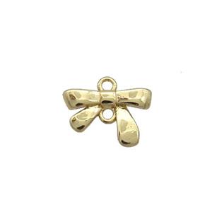 Copper Bowknot Pendant Gold Plated, approx 7-9mm