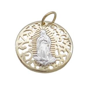 Copper Jesus Pendant Gold Plated Religious, approx 19mm
