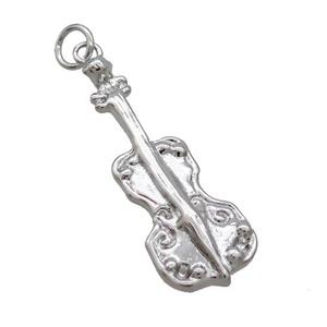 Copper Guitar Pendant Charm Platinum Plated, approx 11-30mm