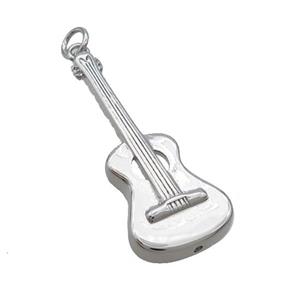 Copper Guitar Pendant Platinum Plated, approx 14-33mm
