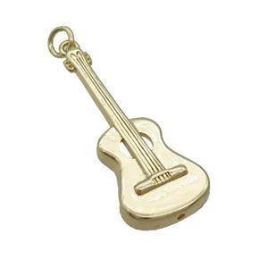 Copper Guitar Pendant Charm Gold Plated, approx 14-33mm