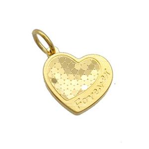 Copper Heart Pendant Forever 18K Gold Plated, approx 15mm
