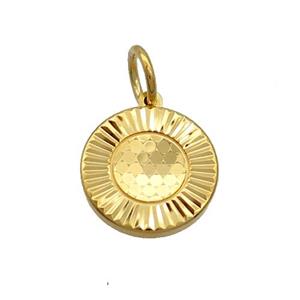 Copper Sun Pendant 18K Gold Plated, approx 14mm dia