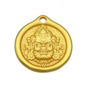 Copper Buddha Pendant 18K Gold Plated, approx 19mm