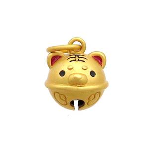 Copper Lucky Pigs Pendant 18K Gold Plated, approx 12mm