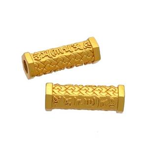 Copper Tube Beads Buddhist 18K Gold Plated, approx 5-15.5mm