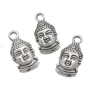 Tibetan Style Buddha Pendant Zinc Antique Silver, approx 7.5-12mm