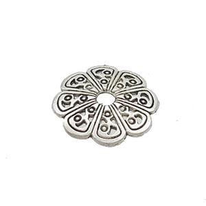 Tibetan Style Zinc Beadcaps Antique Silver, approx 13.5mm