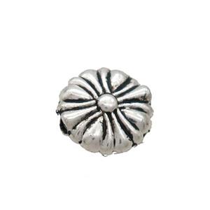Tibetan Style Zinc Coin Beads Antique Silver, approx 10mm