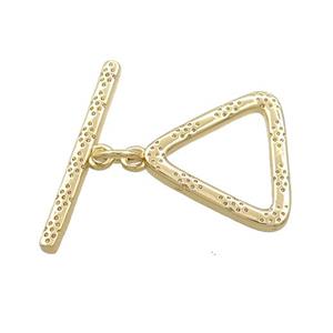 Copper Toggle Clasp Triangle Gold Plated, approx 16mm, 21mm
