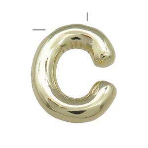 Copper Letter C Pendant Gold Plated, approx 15-21mm