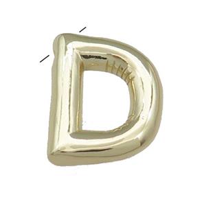 Copper Letter D Pendant Gold Plated, approx 15-21mm