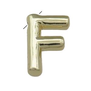 Copper Letter F Pendant Gold Plated, approx 15-21mm