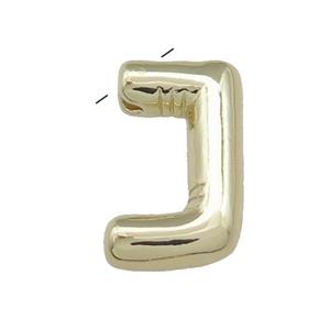 Copper Letter J Pendant Gold Plated, approx 15-21mm