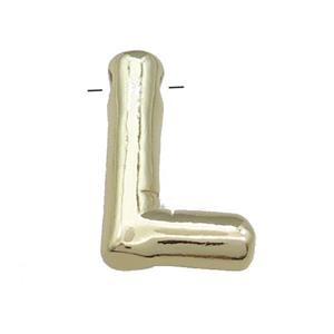Copper Letter L Pendant Gold Plated, approx 15-21mm