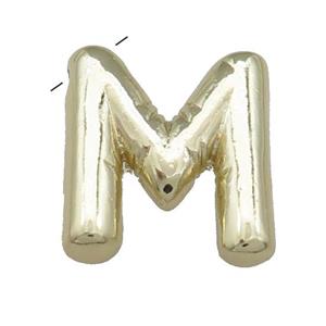 Copper Letter M Pendant Gold Plated, approx 15-21mm