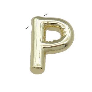 Copper Letter P Pendant Gold Plated, approx 15-21mm