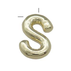 Copper Letter S Pendant Gold Plated, approx 15-21mm