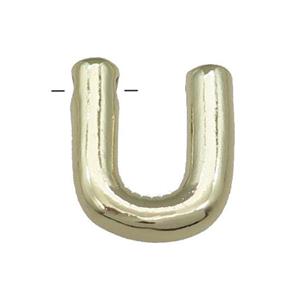 Copper Letter U Pendant Gold Plated, approx 15-21mm