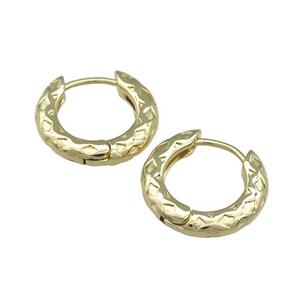 Copper Hoop Earrings Gold Plated, approx 18mm