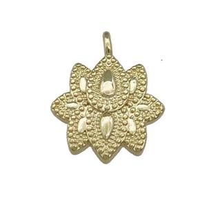 Copper Flower Pendant Gold Plated, approx 15mm