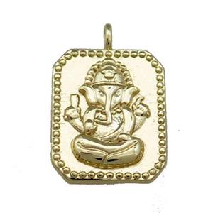 Copper Buddha Pendant Elephant Gold Plated, approx 16-20mm