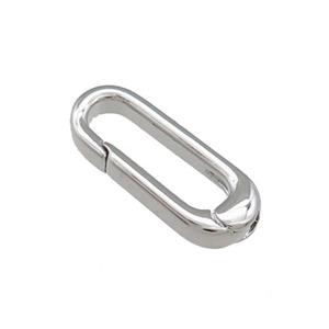 Copper Carabiner Clasp Platinum Plated, approx 7-18.5mm