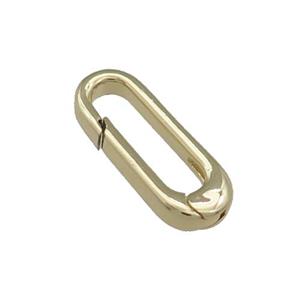 Copper Carabiner Clasp Gold Plated, approx 7-18.5mm