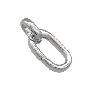 Copper Carabiner Clasp Platinum Plated, approx 8-19mm