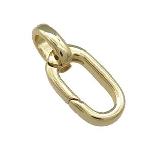 Copper Carabiner Clasp Gold Plated, approx 8-19mm