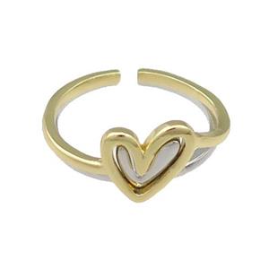 Copper Heart Rings Gold Plated, approx 10mm, 18mm dia