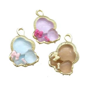 Acrylic Baby Pendant Gold Plated Mixed, approx 27-30mm