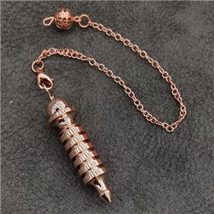 Copper Bullet Pendulum Pendant Rose Gold, approx 10-44mm