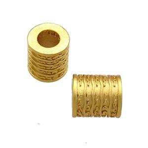 Copper Tube Beads Unfade Large Hole 18K Gold Plated, approx 8-9mm, 4mm hole