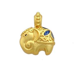 Copper Elephant Pendant Cloisonne 18K Gold Plated, approx 12mm