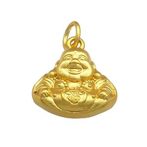 Copper Buddha Pendant Unfade 18K Gold Plated, approx 15-18mm